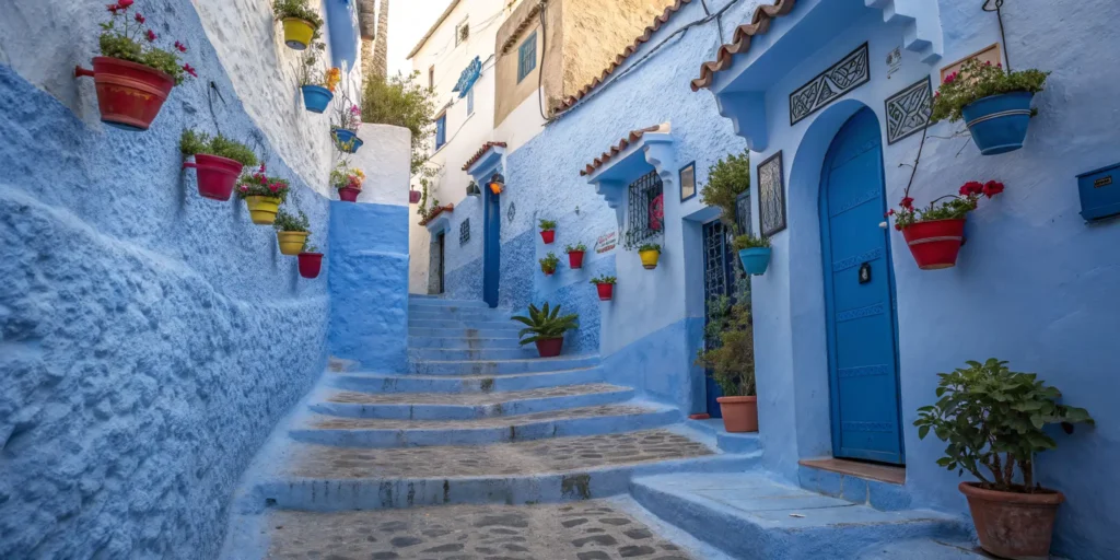 السياحة في شفشاون المدينة الزرقاء في المغرب أزقة زرقاء جميلة